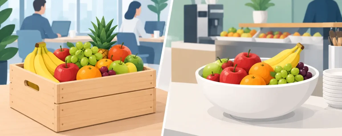 Frugtkasser versus kantinefrugt på kontoret