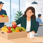 Kontorfrugt levering, der passer til arbejdsdagen